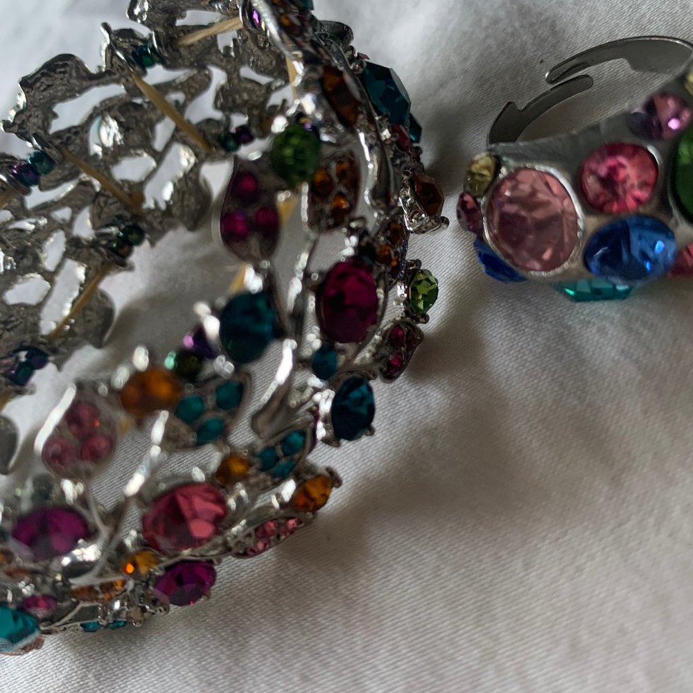 Multi-colored Bracelet + Ring - Picture 2 of 3